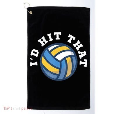 Id Hit That Funny Volleyball Design Golf Towel