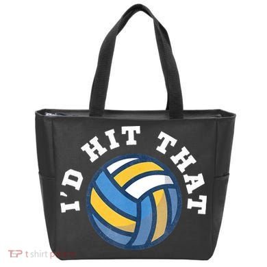 Id Hit That Funny Volleyball Design Tote Bag