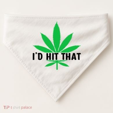 ID Hit That Funny Weed 4/20 USA-Made Doggie Bandana