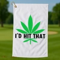 ID Hit That Funny Weed 4/20 Golf Towel thumb 1