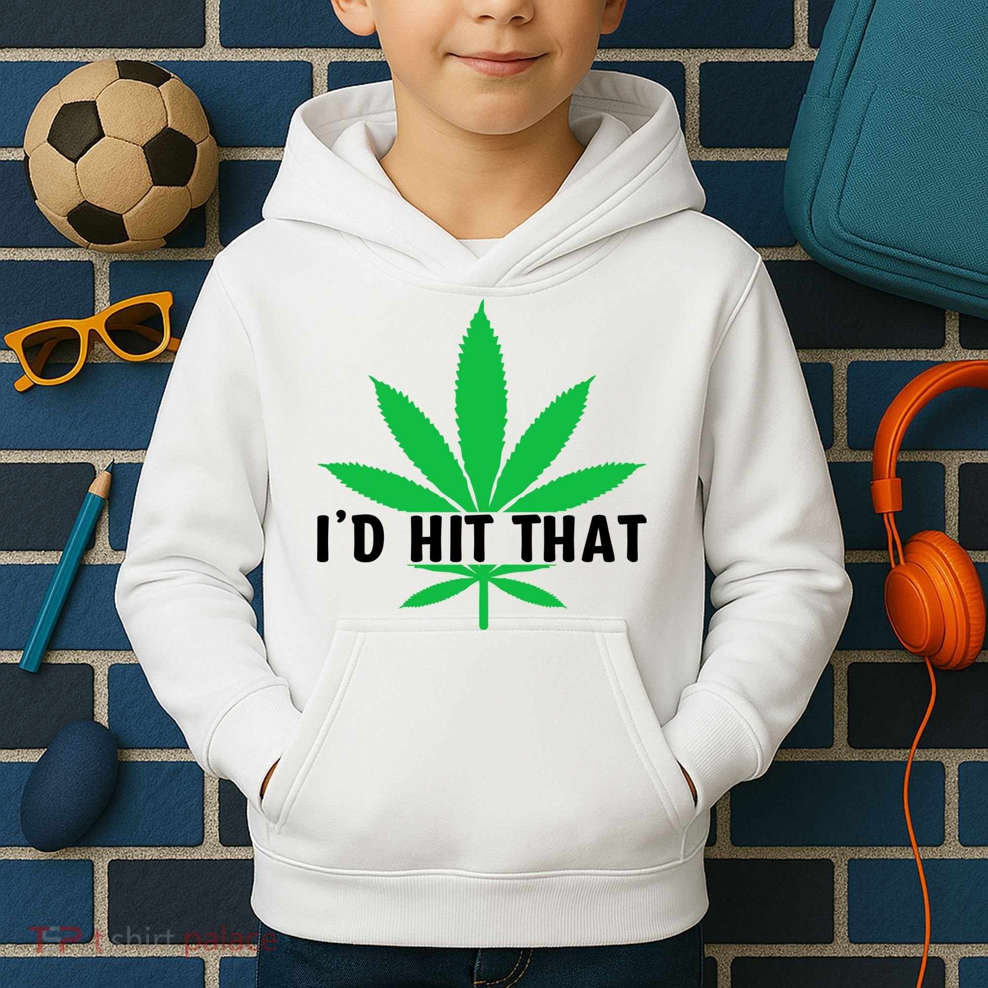 ID Hit That Funny Weed 4/20 Kids Hoodie