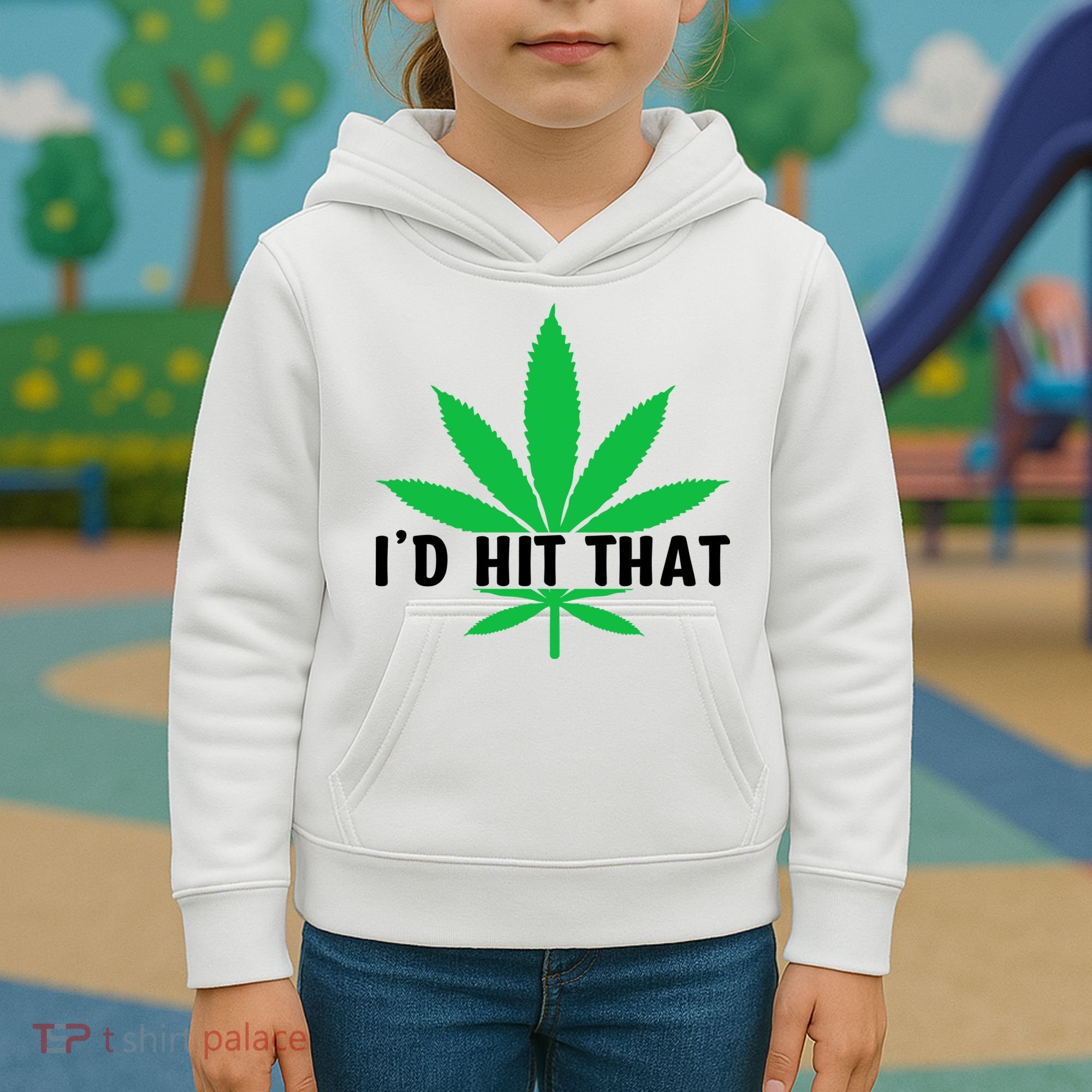 ID Hit That Funny Weed 4/20 Kids Hoodie
