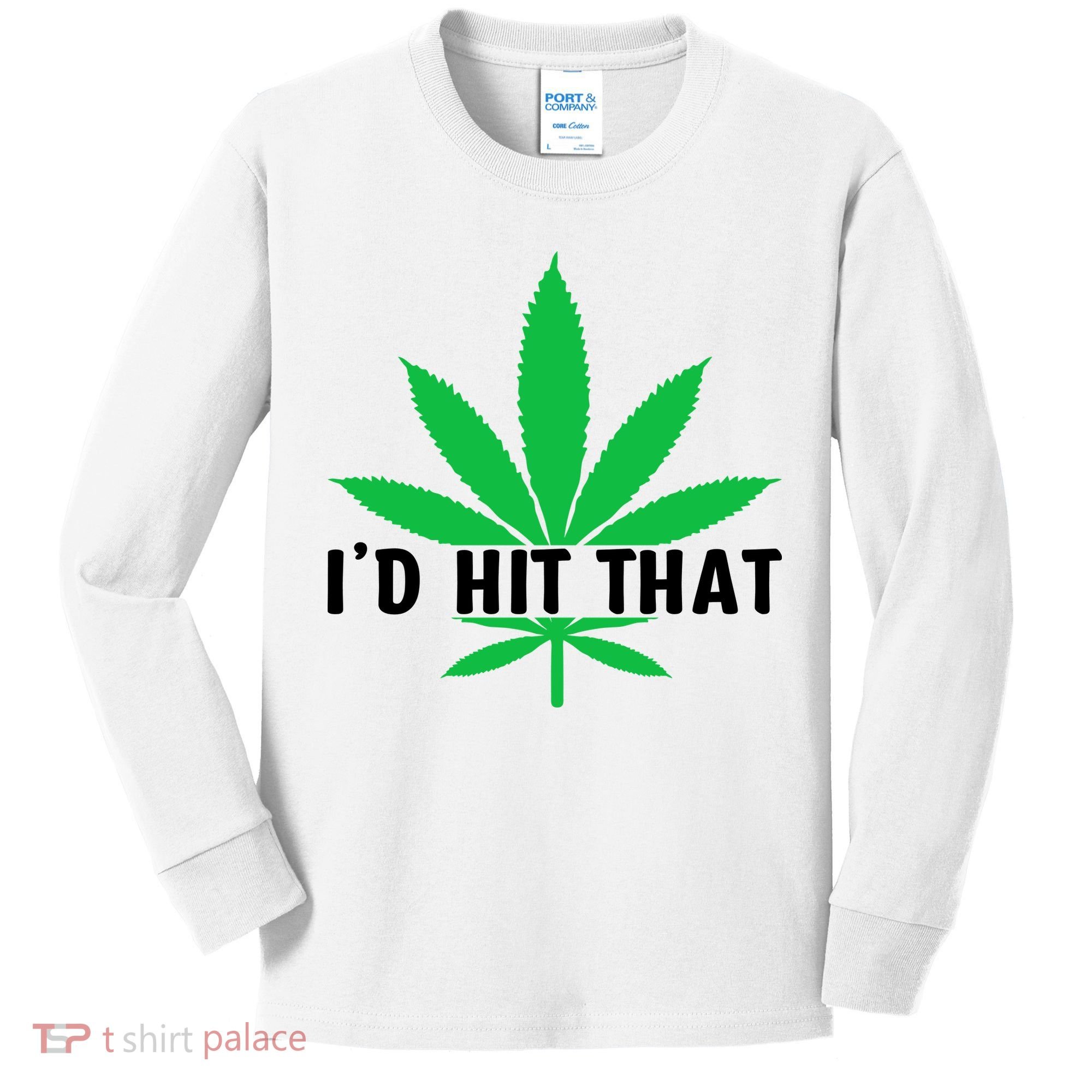 ID Hit That Funny Weed 4/20 Kids Long Sleeve Shirt