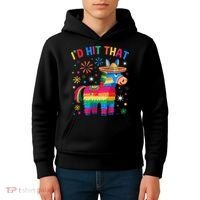 Id Hit That Pinata Funny 5 Cinco De Mayo Party Mexican Kids Hoodie thumb 4