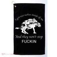 I Have Two Wolves Inside Of Me And They Won't Stop Fvcking Golf Towel thumb 0