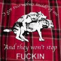 I Have Two Wolves Inside Of Me And They Won't Stop Fvcking Women's Flannel Plaid Pajama Pants thumb 2