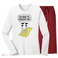 I'm here to gaslight you Funny  Women's Long Sleeve Flannel Pajama Set  thumb 0