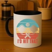 I'd Hit That Funny Pickleball Retro Coffee Mug thumb 4