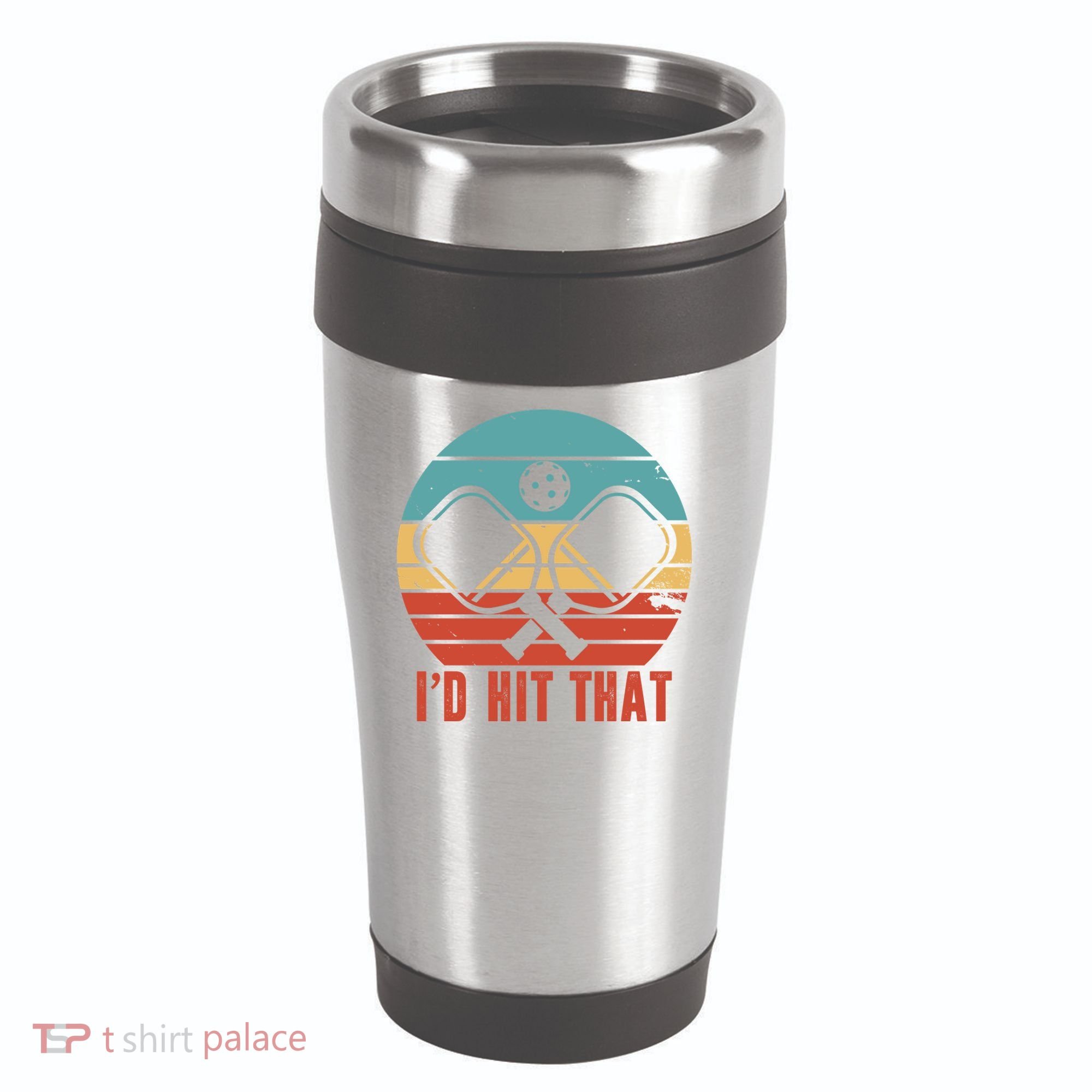 I'd Hit That Funny Pickleball Retro 16oz Travel Tumbler