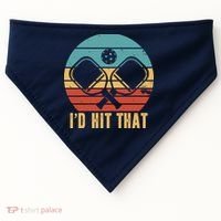 I'd Hit That Funny Pickleball Retro USA-Made Doggie Bandana thumb 0