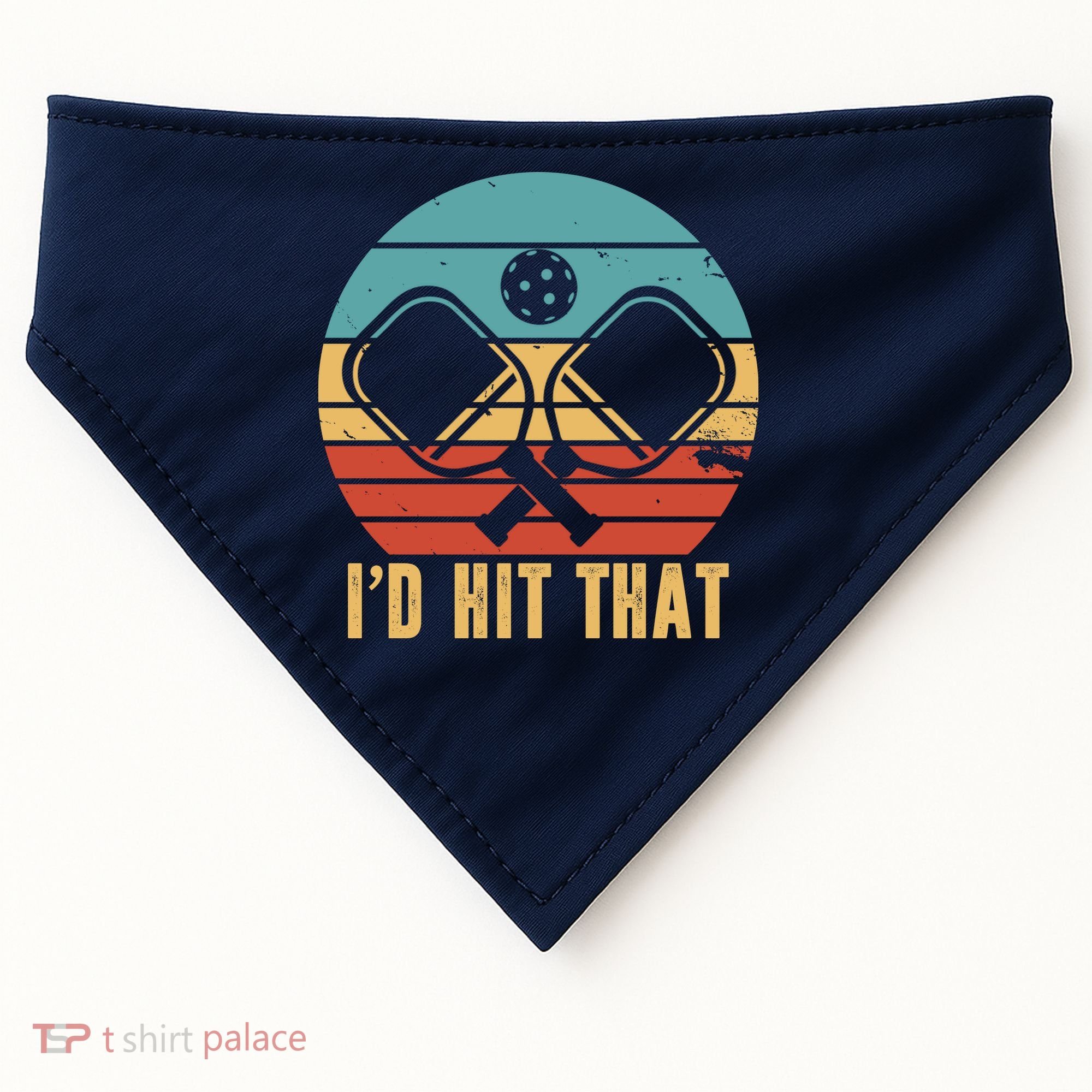 I'd Hit That Funny Pickleball Retro USA-Made Doggie Bandana