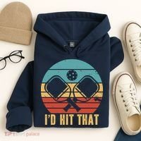 I'd Hit That Funny Pickleball Retro Hoodie thumb 4