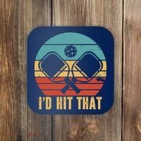 I'd Hit That Funny Pickleball Retro Coaster thumb 0