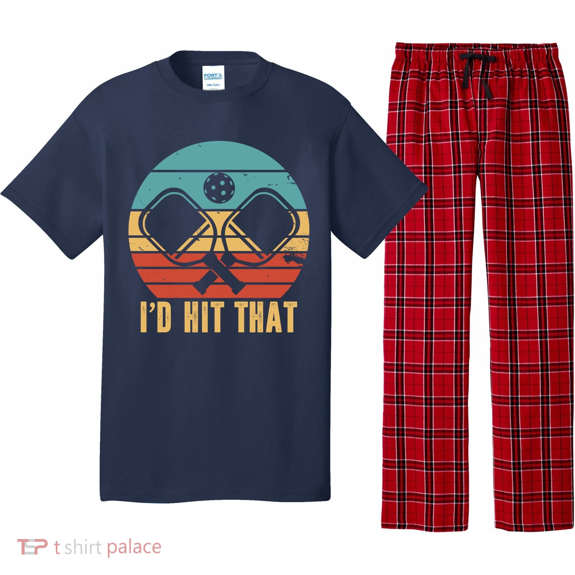 I'd Hit That Funny Pickleball Retro Pajama Set