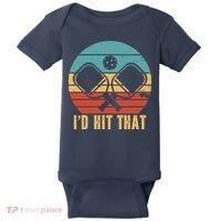 I'd Hit That Funny Pickleball Retro Baby Bodysuit thumb 0