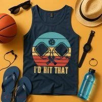I'd Hit That Funny Pickleball Retro Tank Top thumb 4