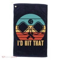 I'd Hit That Funny Pickleball Retro Golf Towel thumb 0