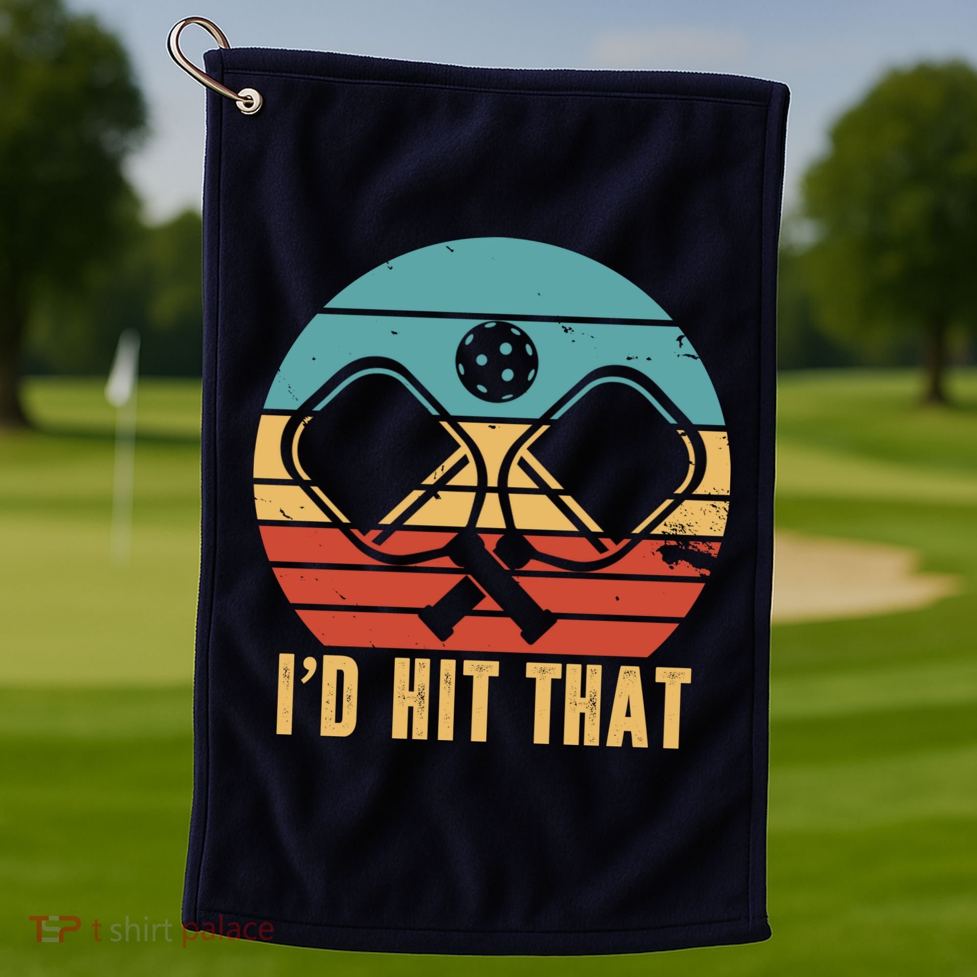 I'd Hit That Funny Pickleball Retro Golf Towel
