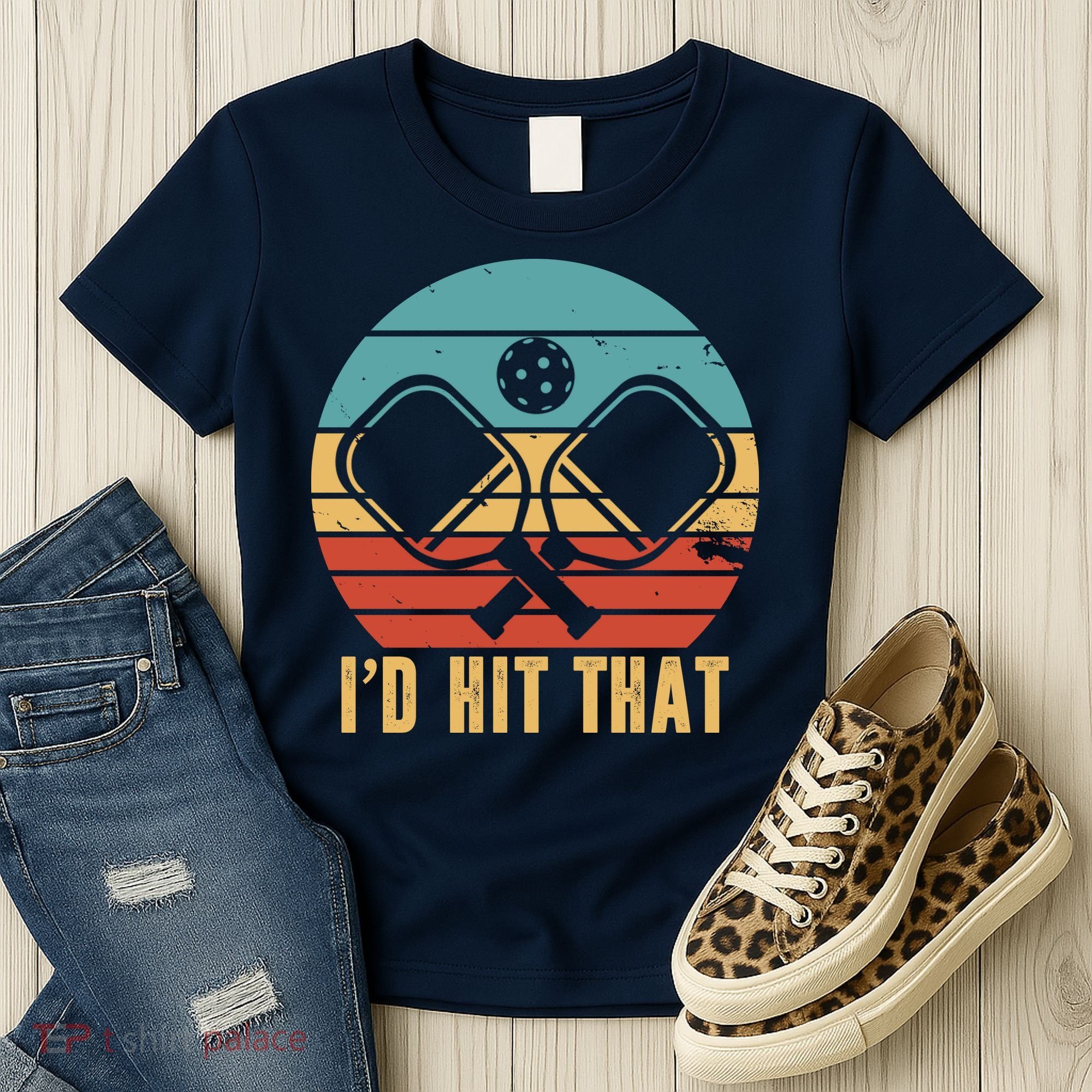 I'd Hit That Funny Pickleball Retro Women's T-Shirt