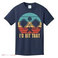 I'd Hit That Funny Pickleball Retro Kids T-Shirt thumb 0