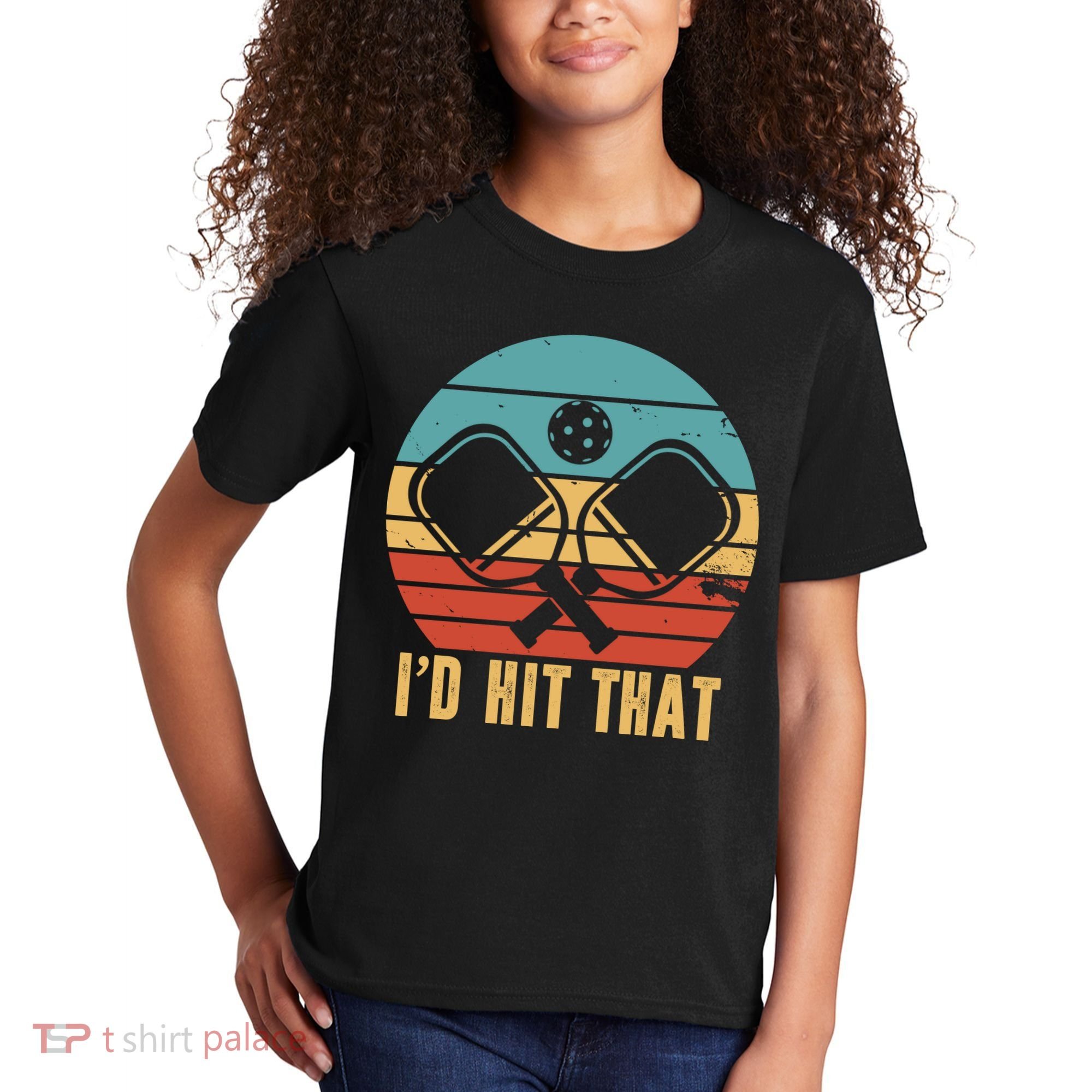 I'd Hit That Funny Pickleball Retro Kids T-Shirt
