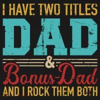 I Have Two Titles Dad And Bonus Dad And I Rock Them Both Gift Doggie Tank thumb 4