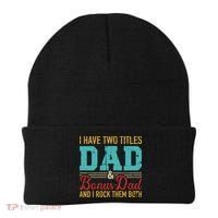 I Have Two Titles Dad And Bonus Dad And I Rock Them Both Gift Beanie thumb 0