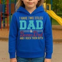 I Have Two Titles Dad And Bonus Dad And I Rock Them Both Gift Kids Hoodie thumb 3