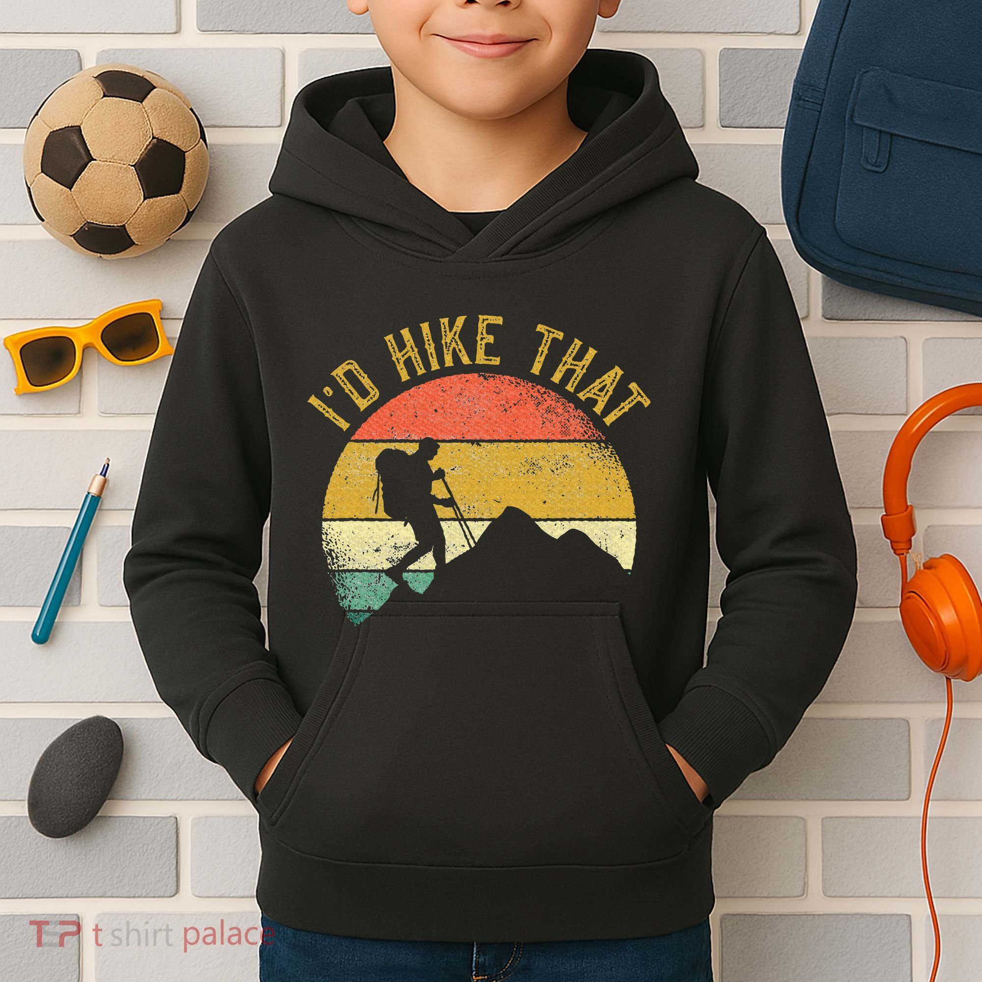 ID Hike That Mountains Hiking Hiker Kids Hoodie