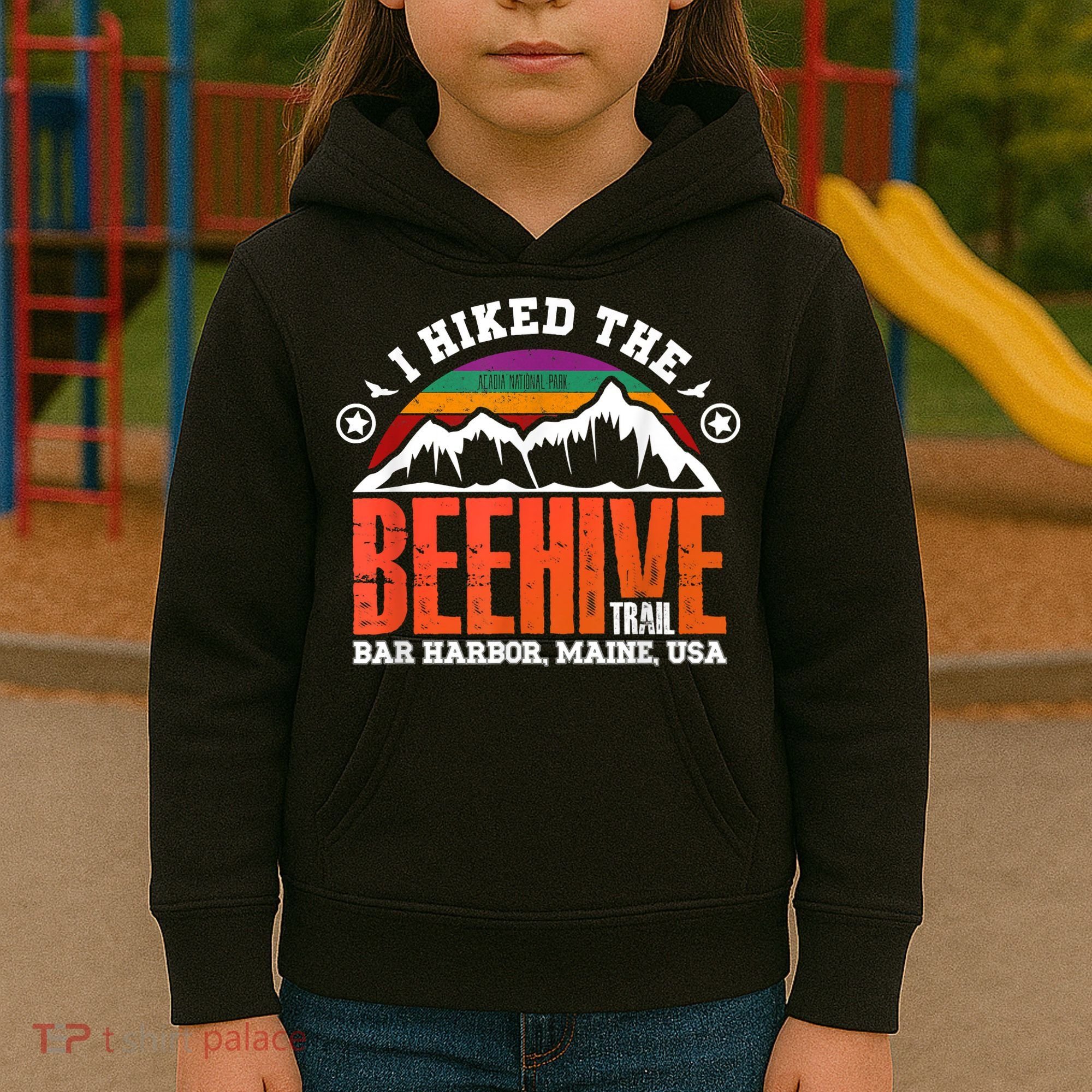 I Hiked The Beehive Trail Acadia National Park Kids Hoodie
