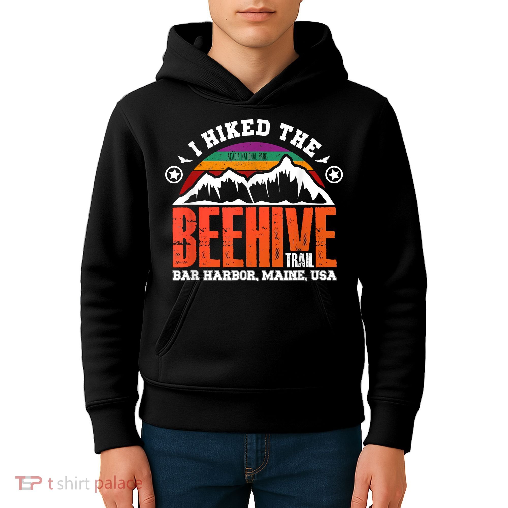 I Hiked The Beehive Trail Acadia National Park Kids Hoodie