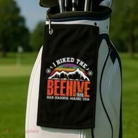 I Hiked The Beehive Trail Acadia National Park Golf Towel thumb 2