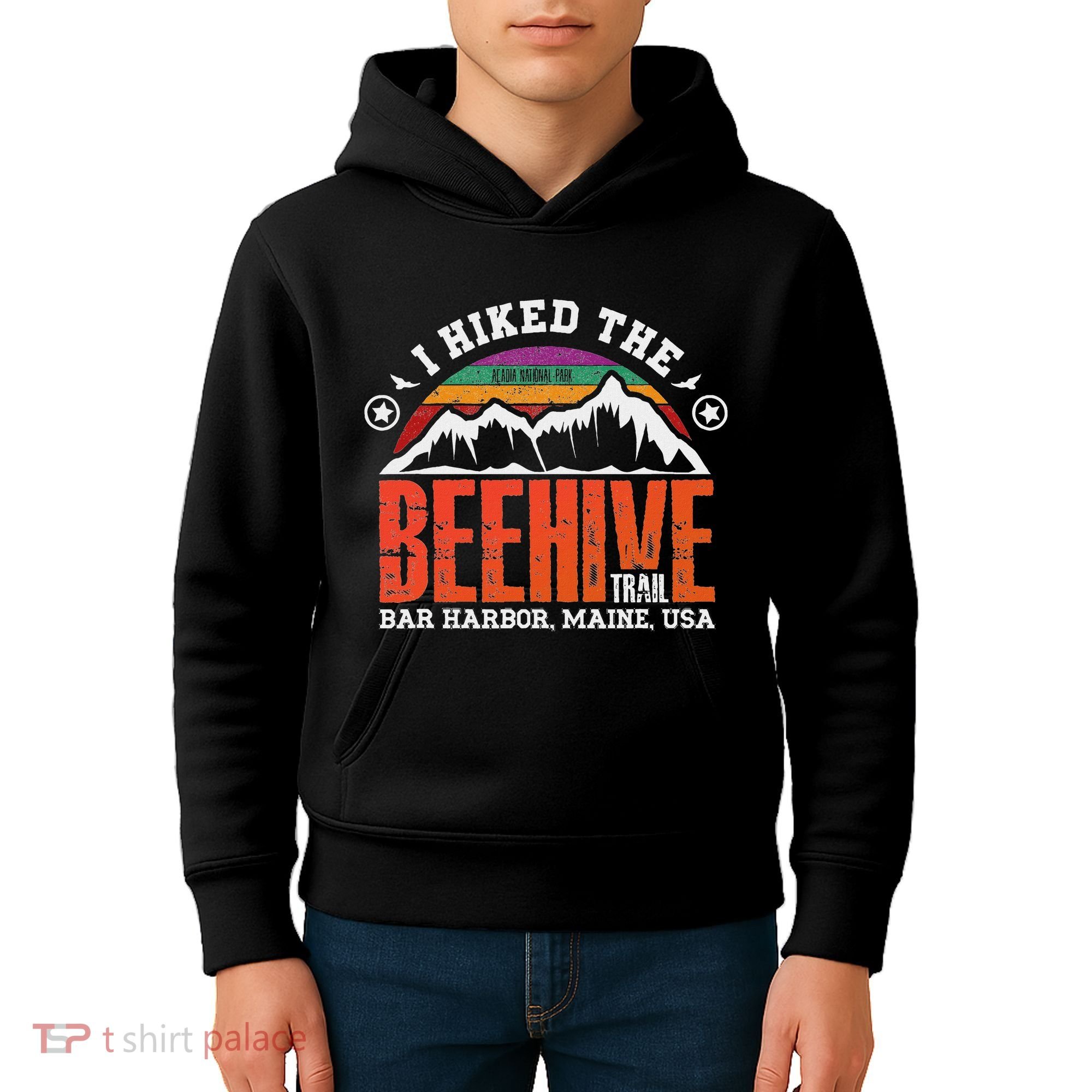 I Hiked The Beehive Trail Acadia National Park Kids Hoodie