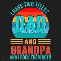 I Have Two Titles Dad And Grandpa I Rock Them Both Sunset Hat thumb 2