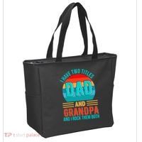 I Have Two Titles Dad And Grandpa I Rock Them Both Sunset Tote Bag thumb 2