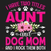 I Have Two Titles Aunt And Dog Mom Flower Mothers Day Golf Towel thumb 3