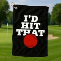 I'd Hit That Baseball Lover Funny Golf Towel thumb 1