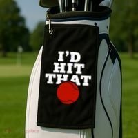 I'd Hit That Baseball Lover Funny Golf Towel thumb 2