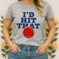 I'd Hit That Baseball Lover Funny Women's T-Shirt thumb 2
