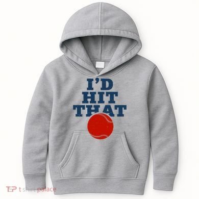 I'd Hit That Baseball Lover Funny Kids Hoodie
