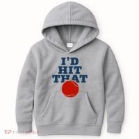 I'd Hit That Baseball Lover Funny Kids Hoodie thumb 0
