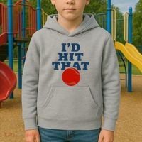 I'd Hit That Baseball Lover Funny Kids Hoodie thumb 2