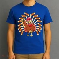 Ice Hockey Thanksgiving Turkey Playing Hockey Meaningful Gift T-Shirt thumb 3