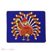Ice Hockey Thanksgiving Turkey Playing Hockey Meaningful Gift Mousepad thumb 0