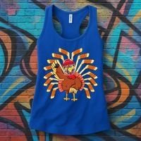 Ice Hockey Thanksgiving Turkey Playing Hockey Meaningful Gift Women's Tank Top thumb 3