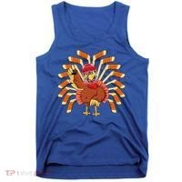 Ice Hockey Thanksgiving Turkey Playing Hockey Meaningful Gift Tank Top thumb 0