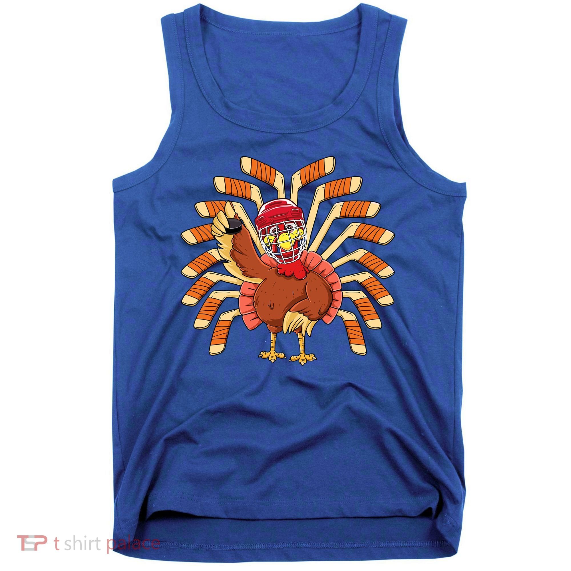 Ice Hockey Thanksgiving Turkey Playing Hockey Meaningful Gift Tank Top