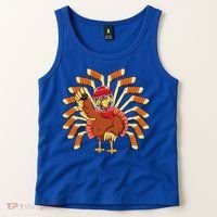 Ice Hockey Thanksgiving Turkey Playing Hockey Meaningful Gift Tank Top thumb 2