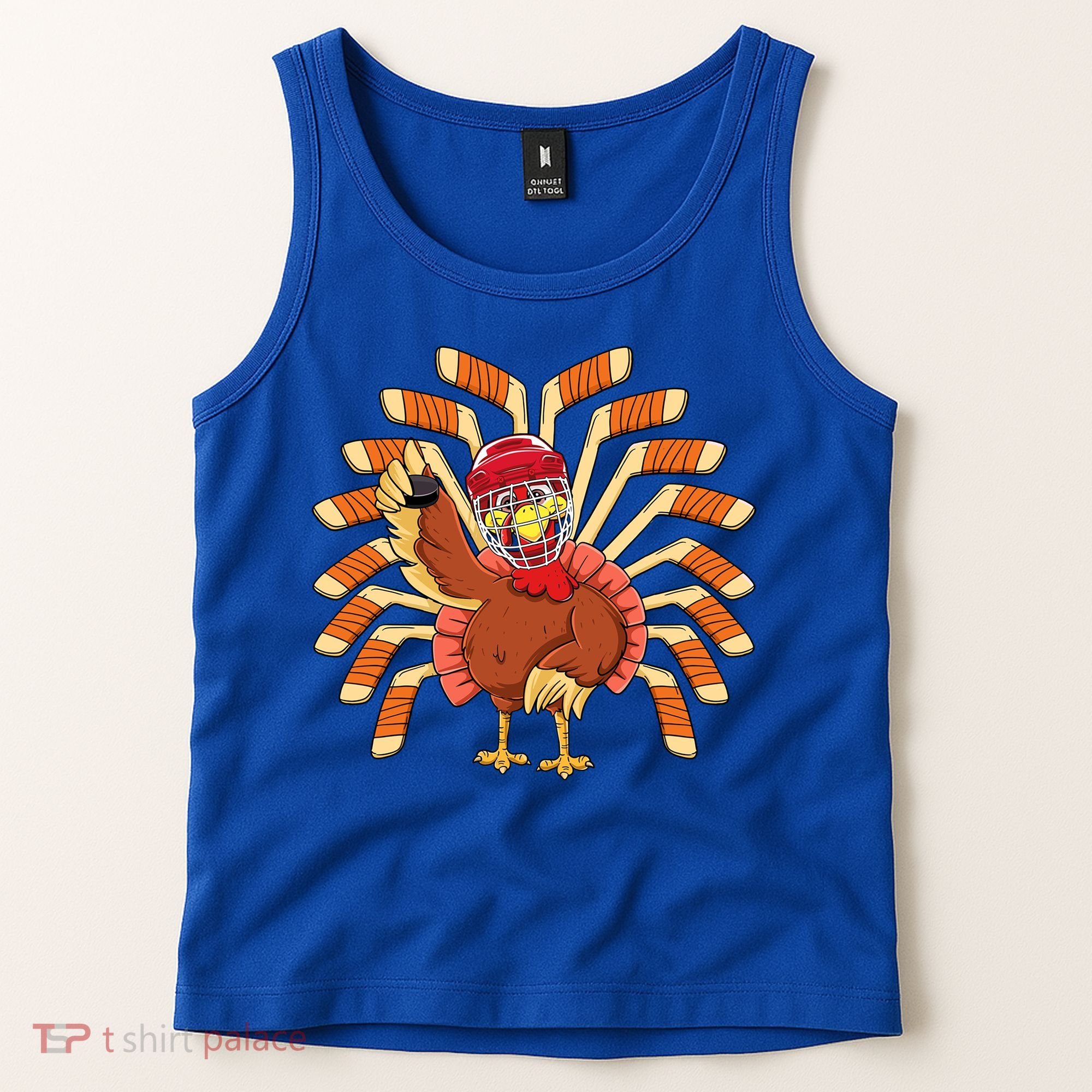 Ice Hockey Thanksgiving Turkey Playing Hockey Meaningful Gift Tank Top