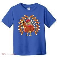 Ice Hockey Thanksgiving Turkey Playing Hockey Meaningful Gift Toddler T-Shirt thumb 0